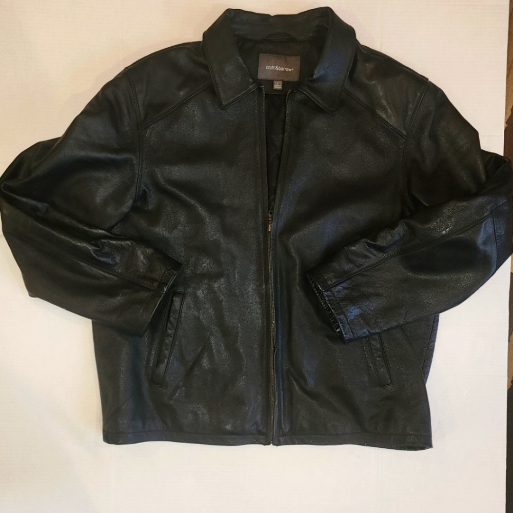 Croft and barrow leather jacket mens large